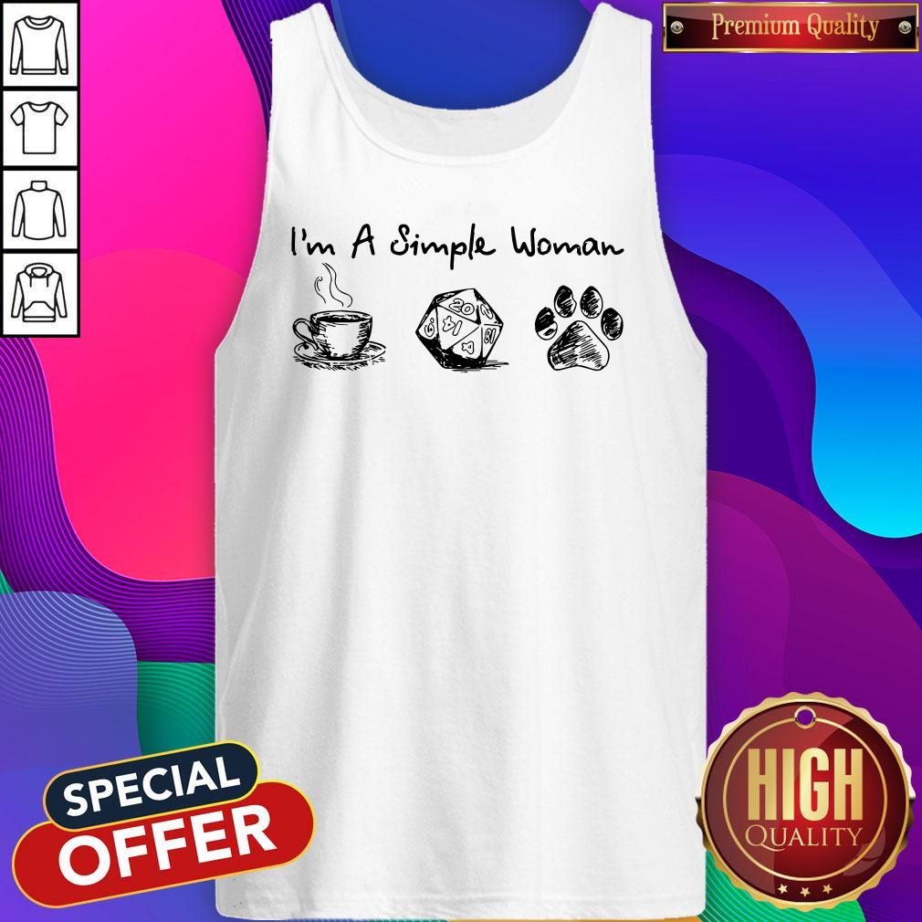 Good I’m A Simple Woman I Like Coffee Dice And Dogs Shirt - Image 3
