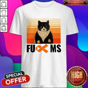 Hot Cat Fuck MS Cancer Awareness Vintage Retro Shirt