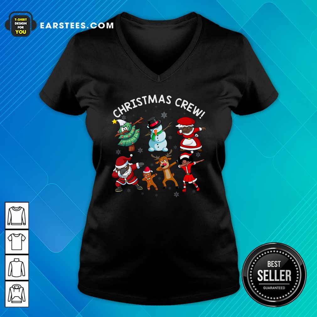 Nice Santa Claus And Friends Dab Dance Dabbing Christmas Crew Shirt - Image 3