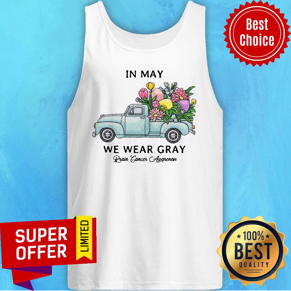 Top Sunflower In May We Wear Gray Brain Cancer Awareness Shirt - Image 5