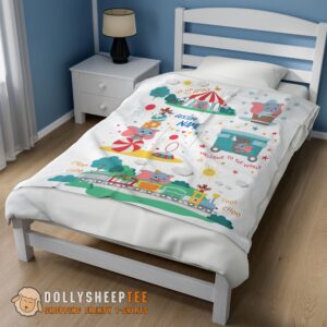 Alternative view of Perfect Dumbo Personalized Minky Blanket Circus Elephant Nursery Blanket Fleece Customized Blanket