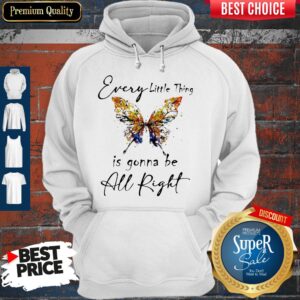 Alternative view of Butterfly Every Little Thing Is Gonna Be Alright Shirt