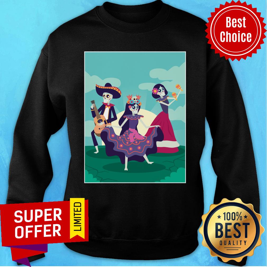 Skeletons Party Dia De Muertos Mexican Holiday Shirt - Image 4