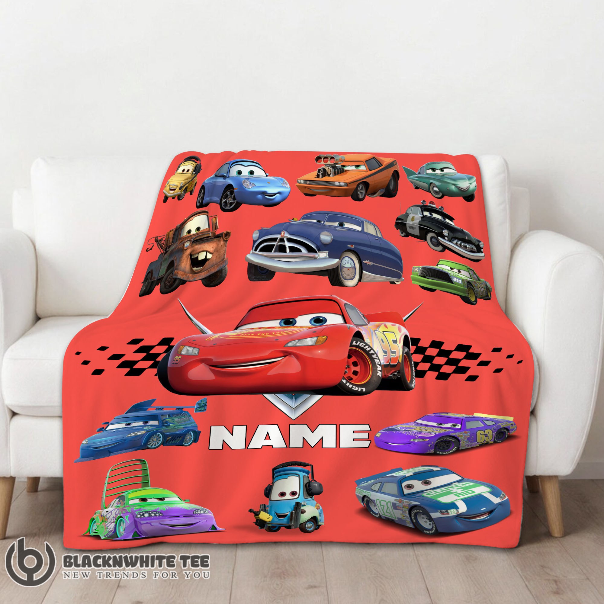 Awesome Good Pixar Cartoon Cars Character Blanket Fleece Customized Blanket - Image 2