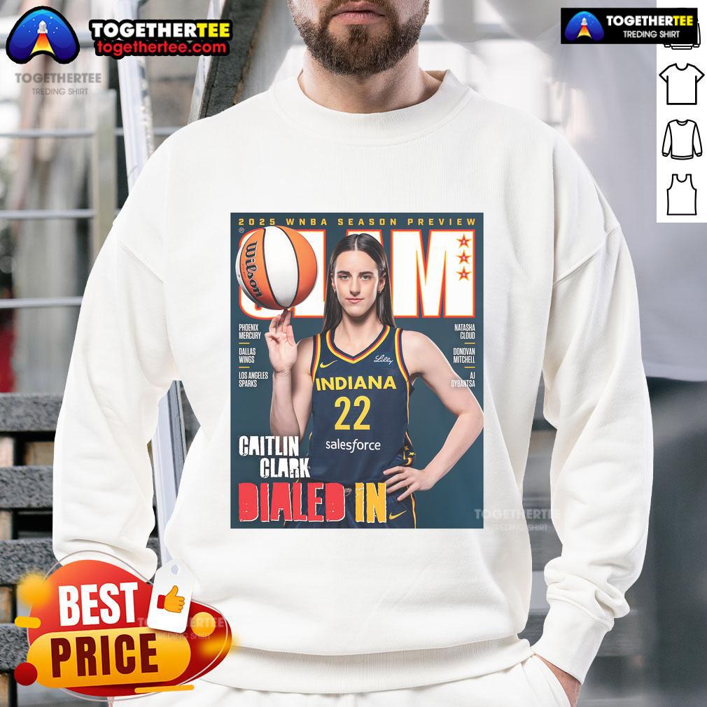 Official Slam 2025 WNBA Season Preview Caitlin Clark Dialed In T-Shirt - Image 5
