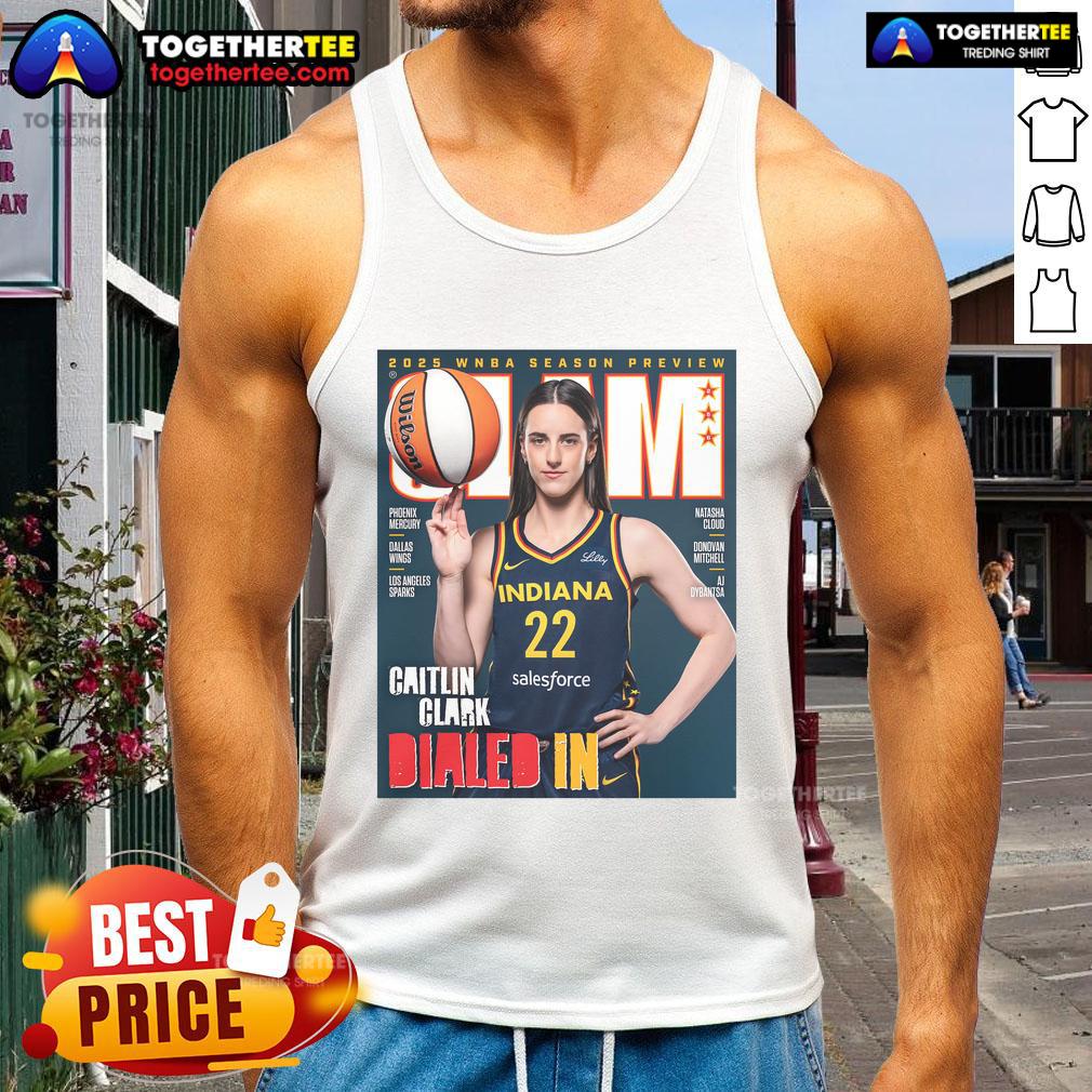 Official Slam 2025 WNBA Season Preview Caitlin Clark Dialed In T-Shirt - Image 4