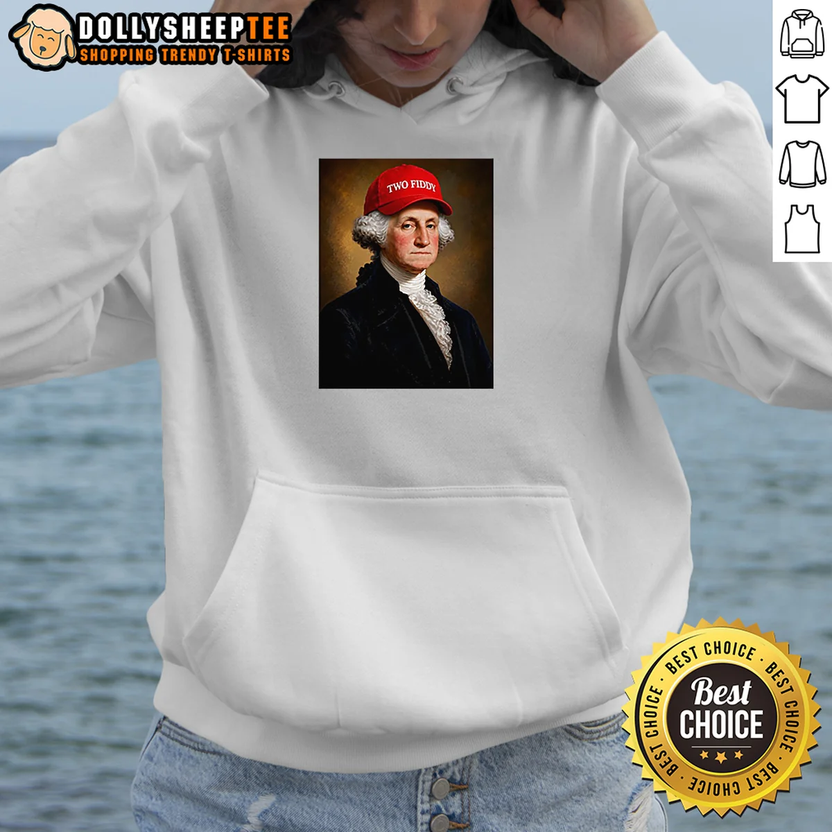 Hot George Washington President America Hat With Two Fiddy Shirt - Image 5