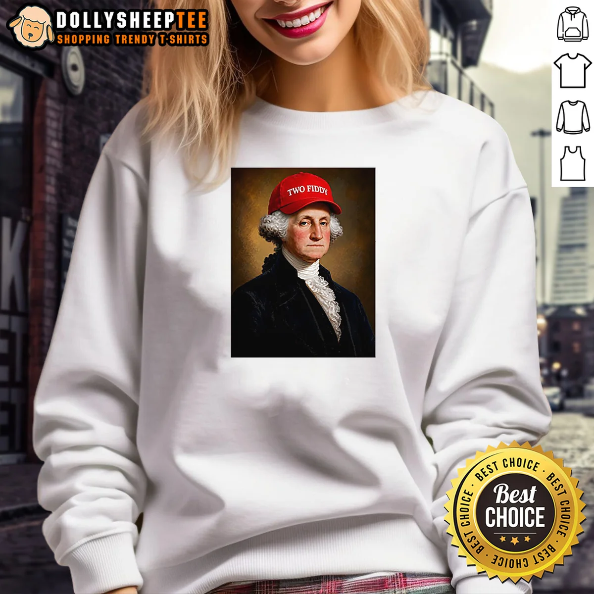 Hot George Washington President America Hat With Two Fiddy Shirt - Image 4