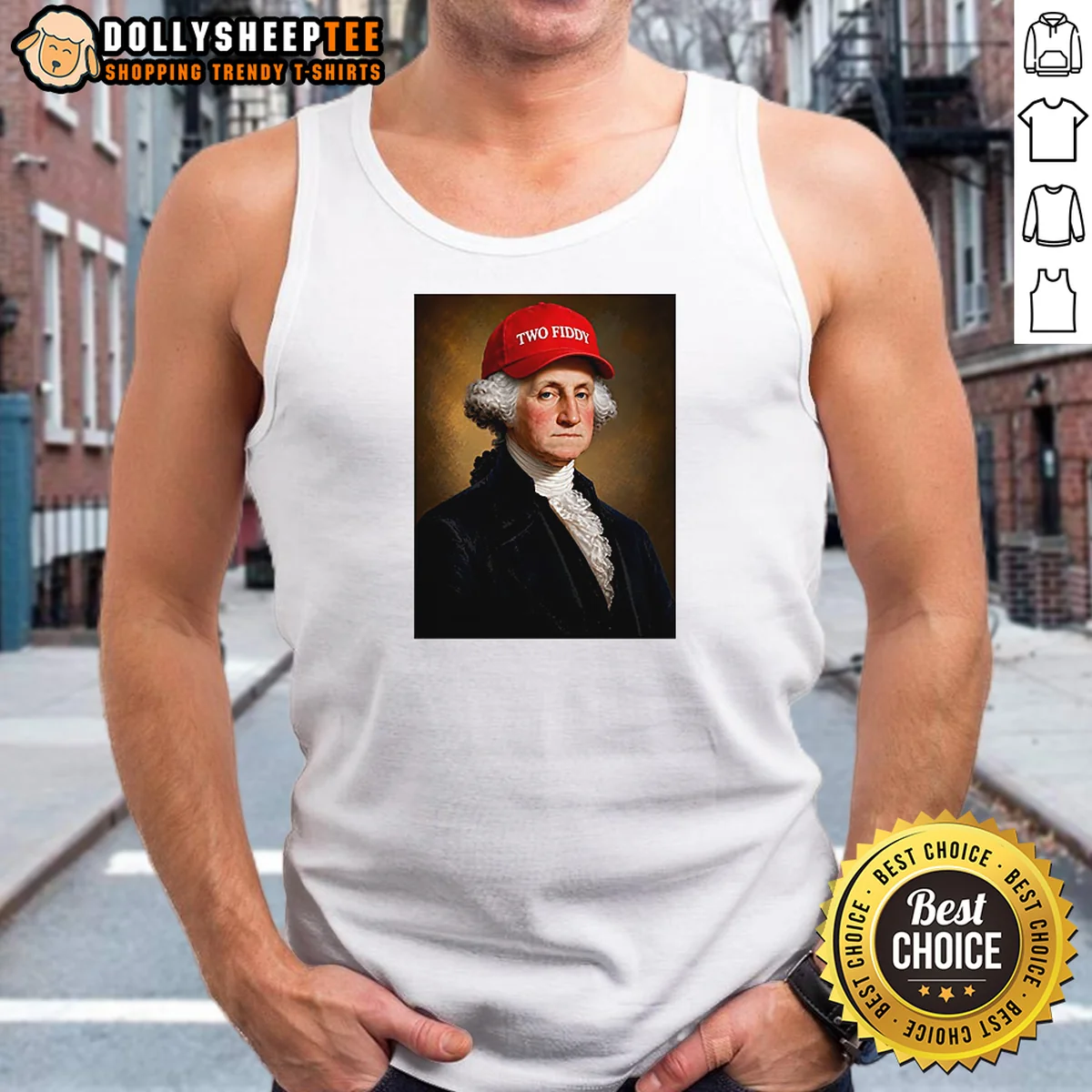 Hot George Washington President America Hat With Two Fiddy Shirt - Image 3