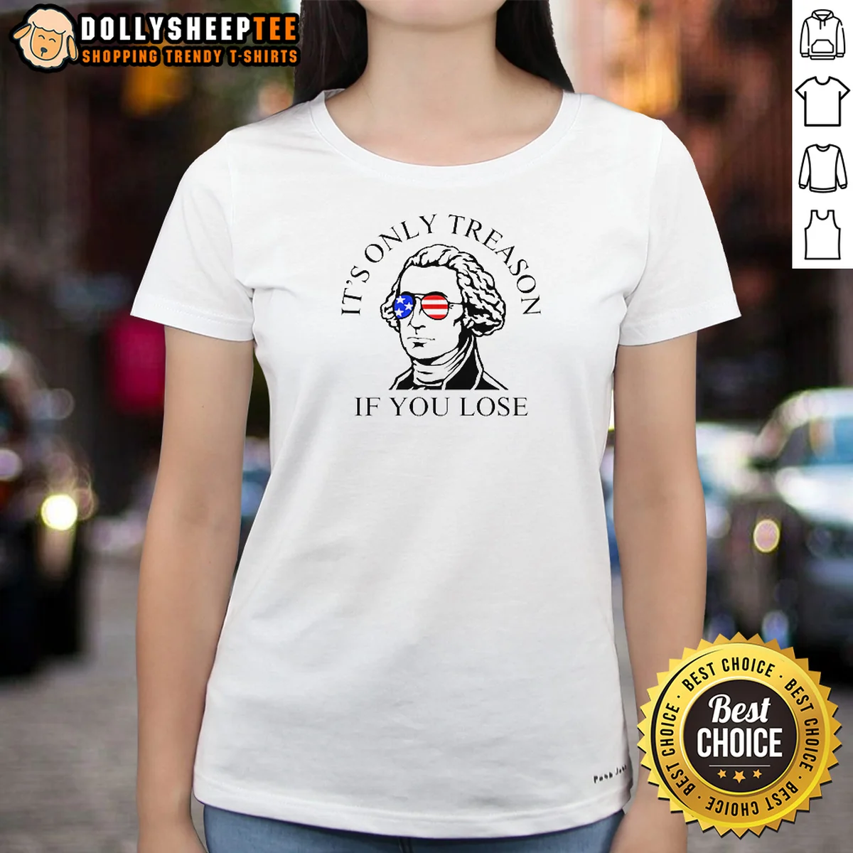 Nice George Washington American Flag Sunglasses Its Only Treason If You Lose Shirt - Image 2