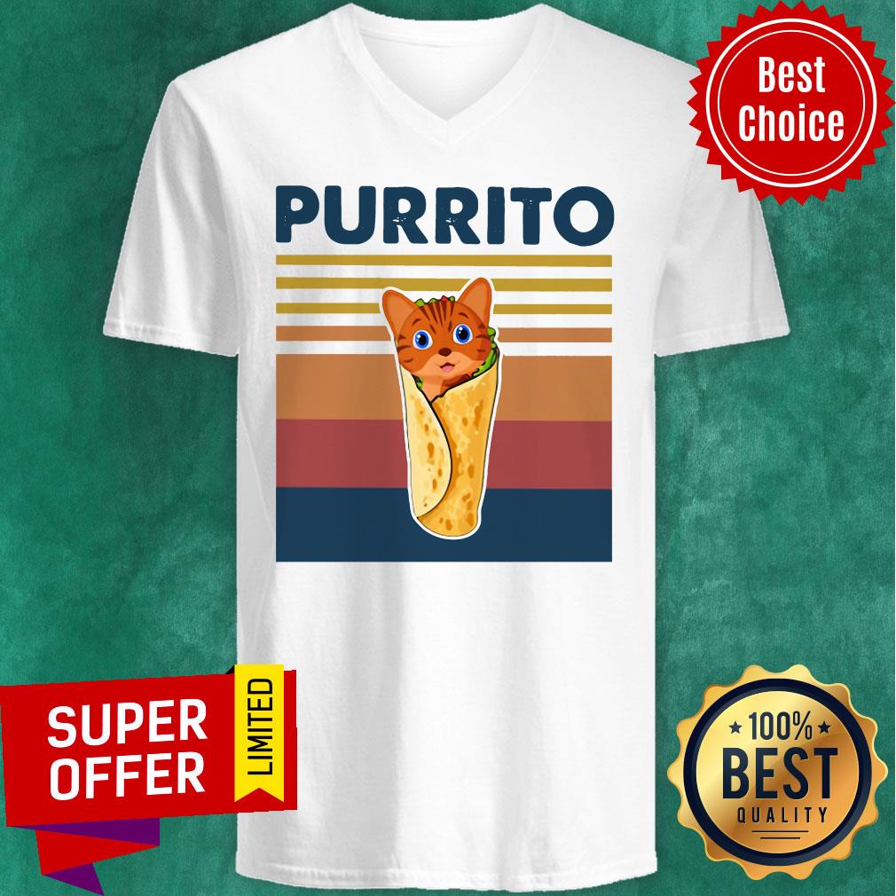 Premium Cat Purrito Vintage Shirt - Image 4