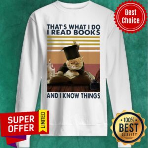 Alternative view of Top Cat That's What I Do I Read Books And I Know Things Vintage Shirt