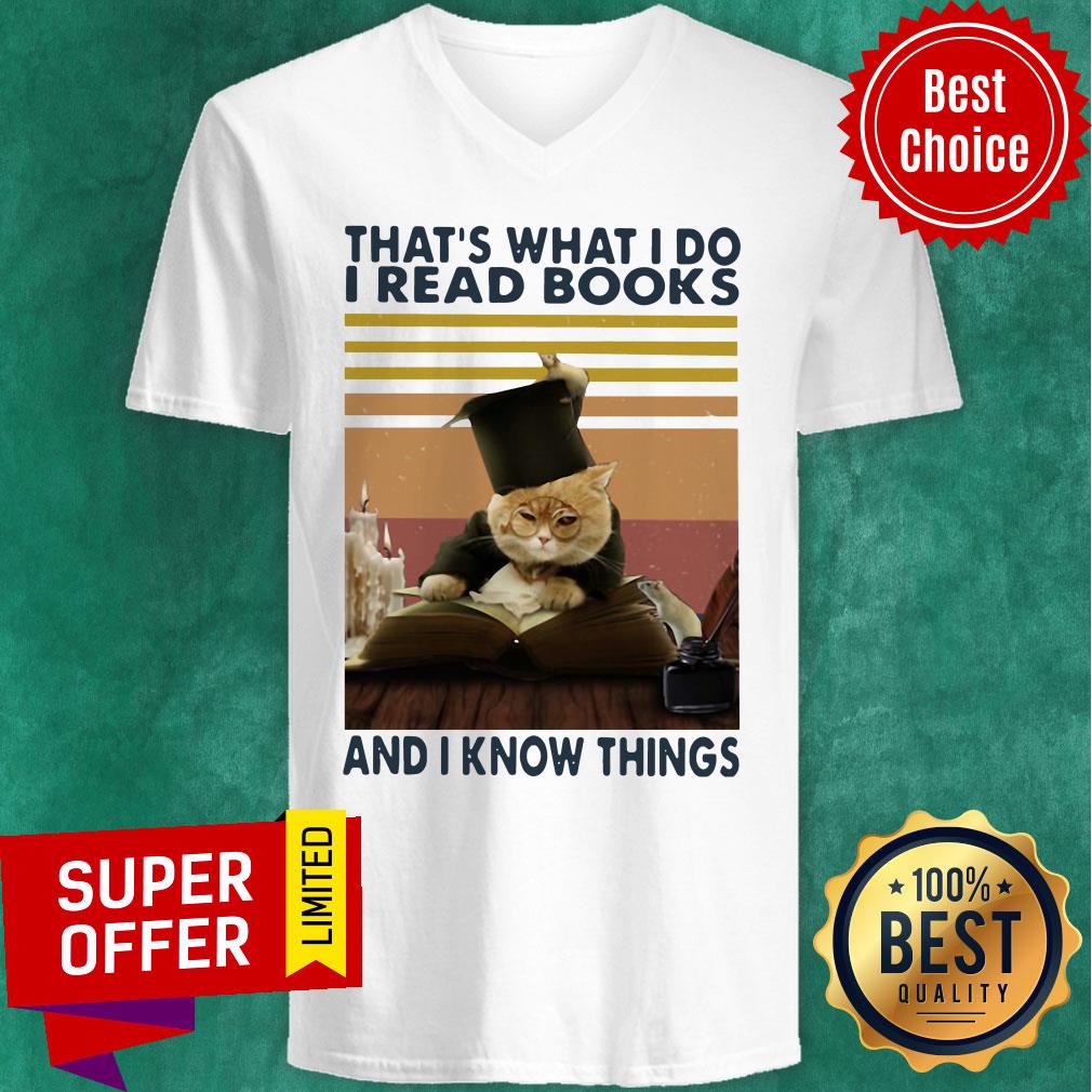 Top Cat That's What I Do I Read Books And I Know Things Vintage Shirt - Image 4
