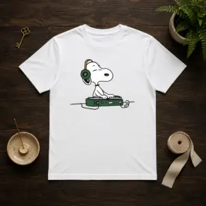 Awesome Snoopy Peanuts Playing DJ Shirt