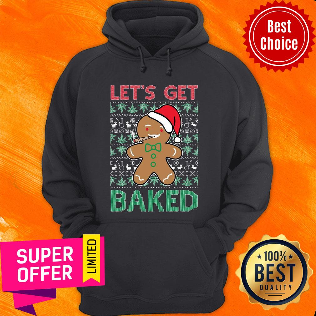 Awesome Let'S Get Baked Smoking Weed Christmas Shirt - Image 2