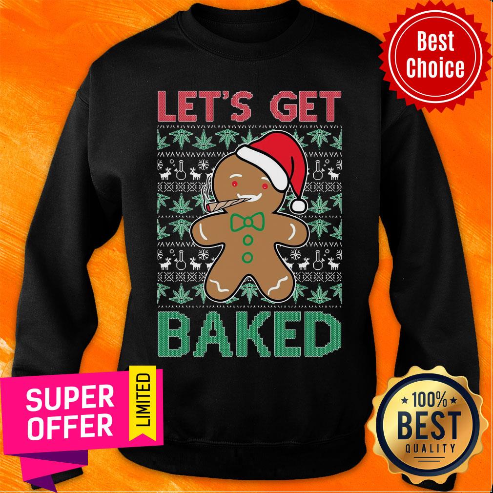 Awesome Let'S Get Baked Smoking Weed Christmas Shirt - Image 5