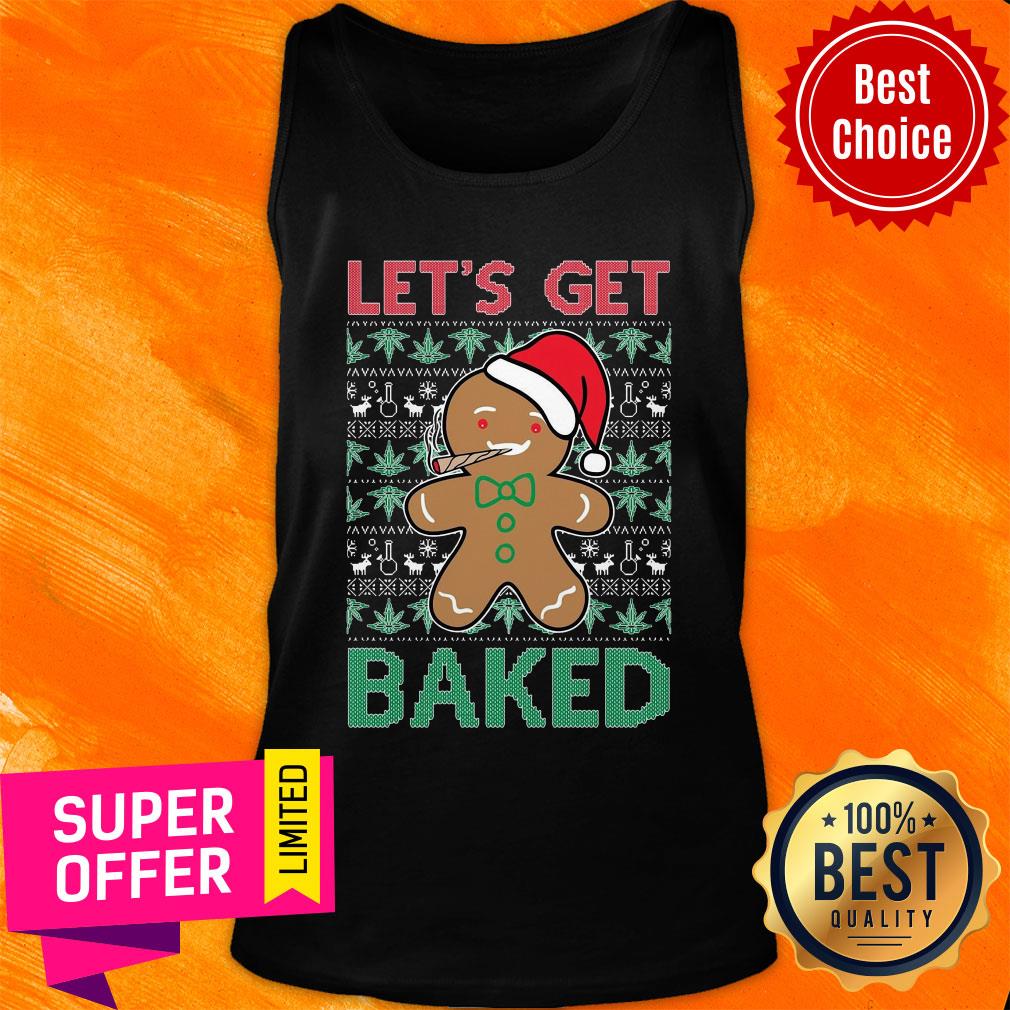 Awesome Let'S Get Baked Smoking Weed Christmas Shirt - Image 4