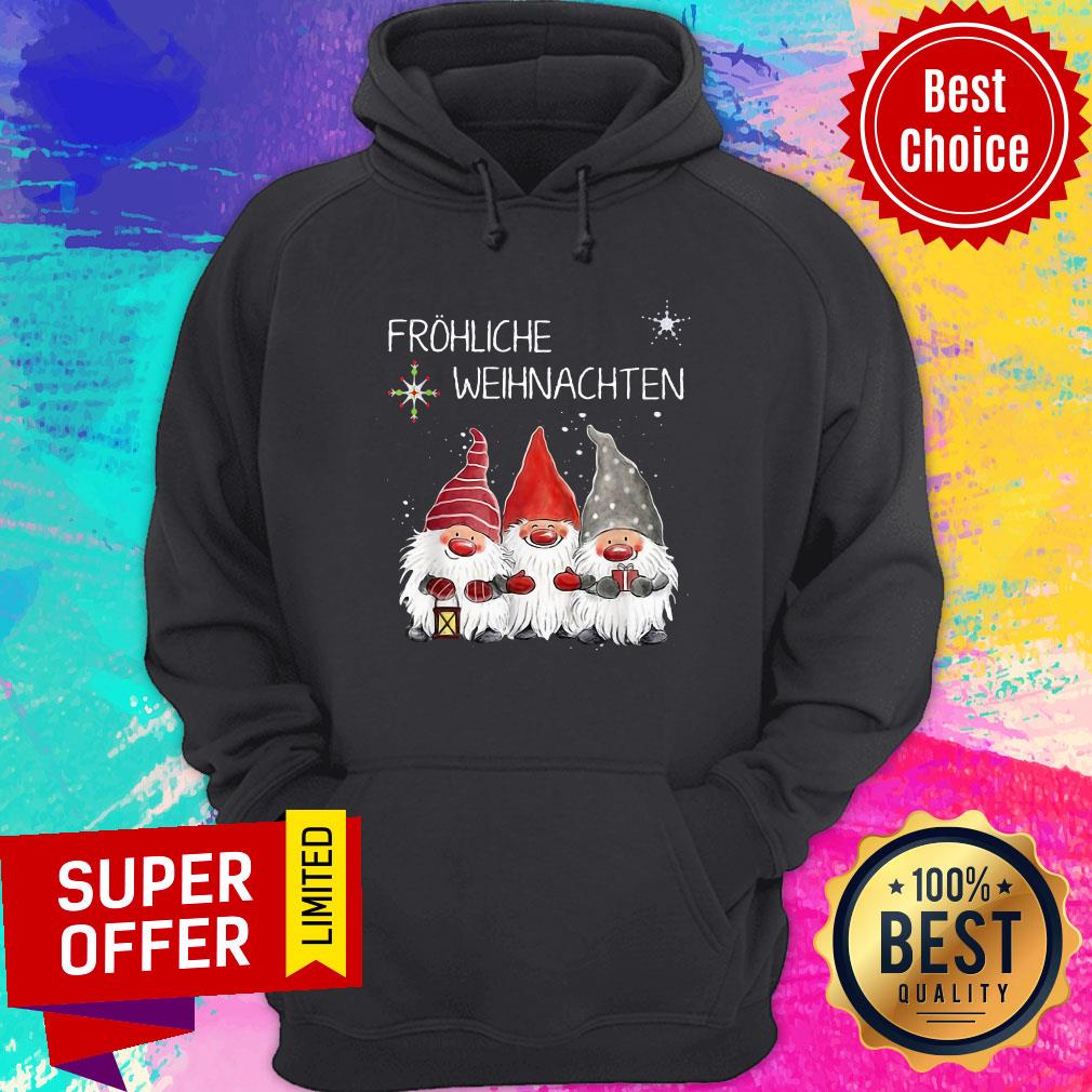 Top Gnomes Frohliche Weihnachten Christmas Shirt - Image 2