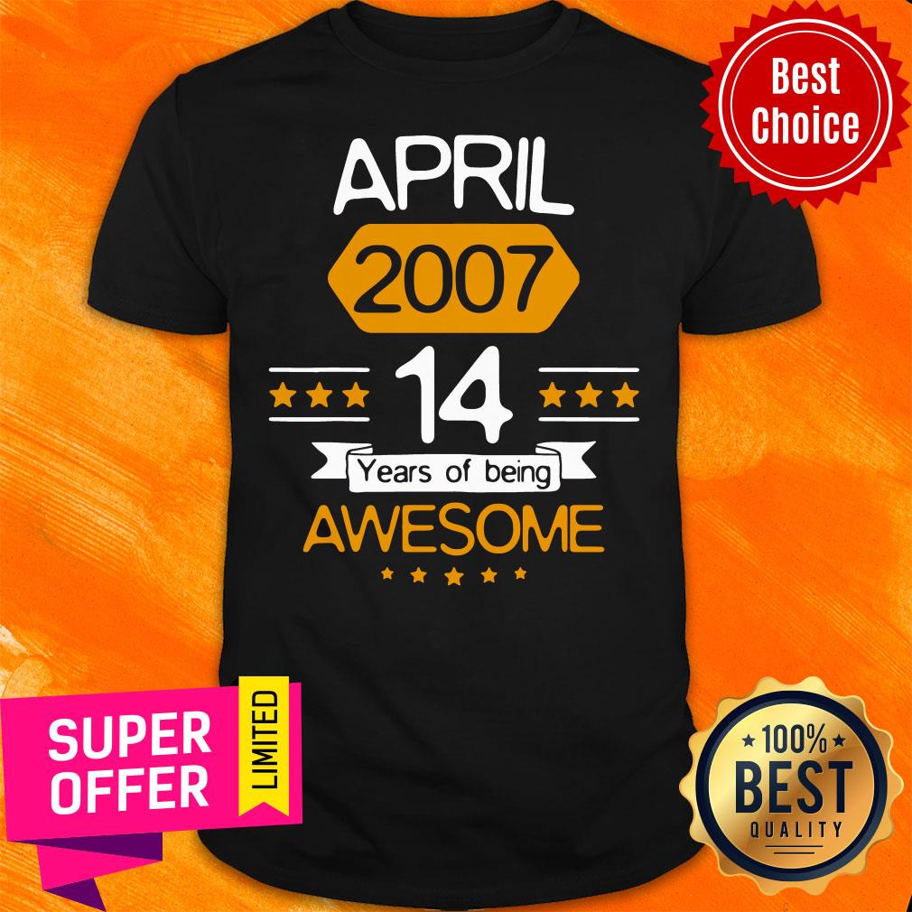 April 14Th Birthday Decorations April 2007 Boy Girl 14 Years Old Shirt