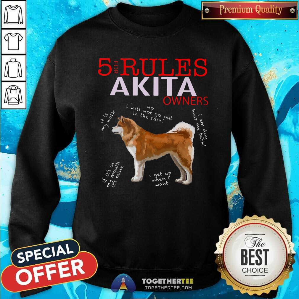 Cute 5 Rules For Akita Owners Shirt - Image 2