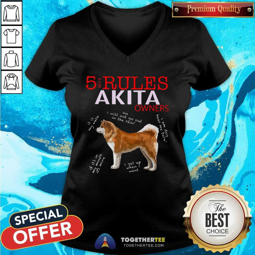 Cute 5 Rules For Akita Owners Shirt - Image 3
