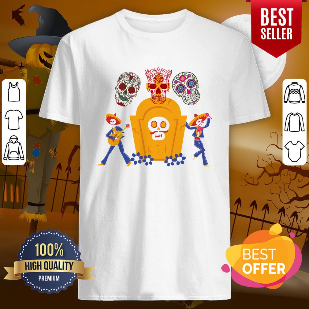 Dancing Skeletons And Sugar Skulls Dia De Los Muertos Day Dead Shirt