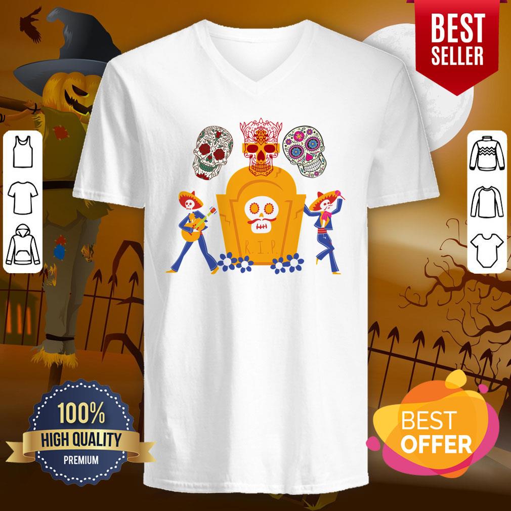 Dancing Skeletons And Sugar Skulls Dia De Los Muertos Day Dead Shirt - Image 2