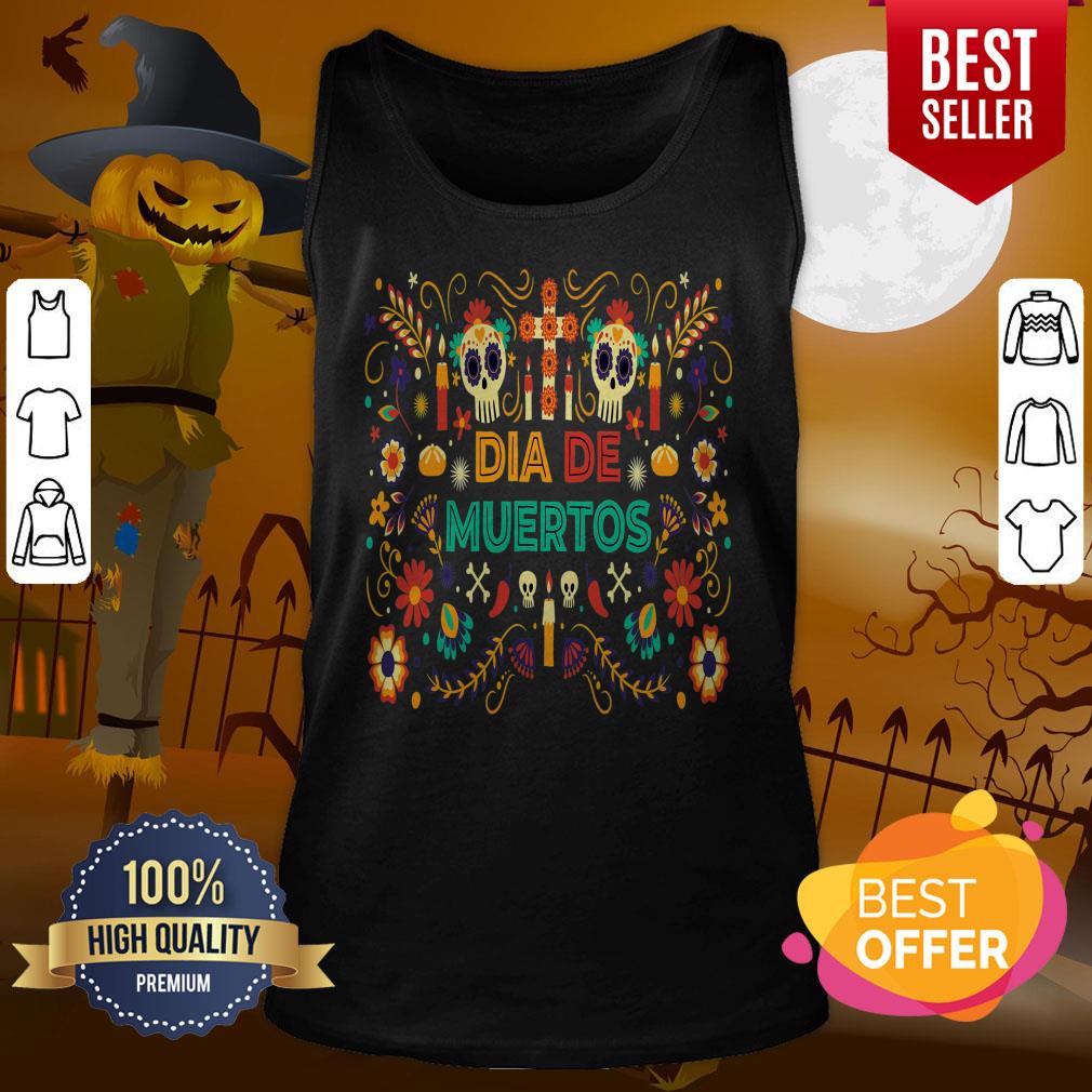 Candy Sugar Skull Day Of The Dead Dia De Los Muertos Shirt - Image 3