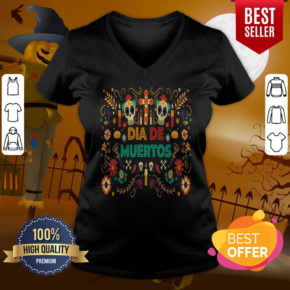 Candy Sugar Skull Day Of The Dead Dia De Los Muertos Shirt - Image 2