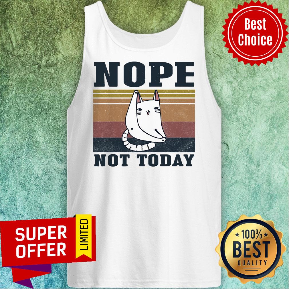 Premium Cat Nope Not Today Vintage Shirt - Image 5