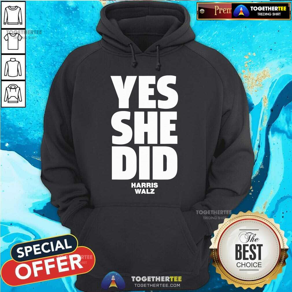 Premium Yes She Can And Yes She Did Harris Walz T-Shirt - Image 5