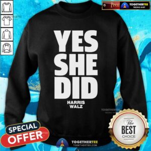 Alternative view of Premium Yes She Can And Yes She Did Harris Walz T-Shirt