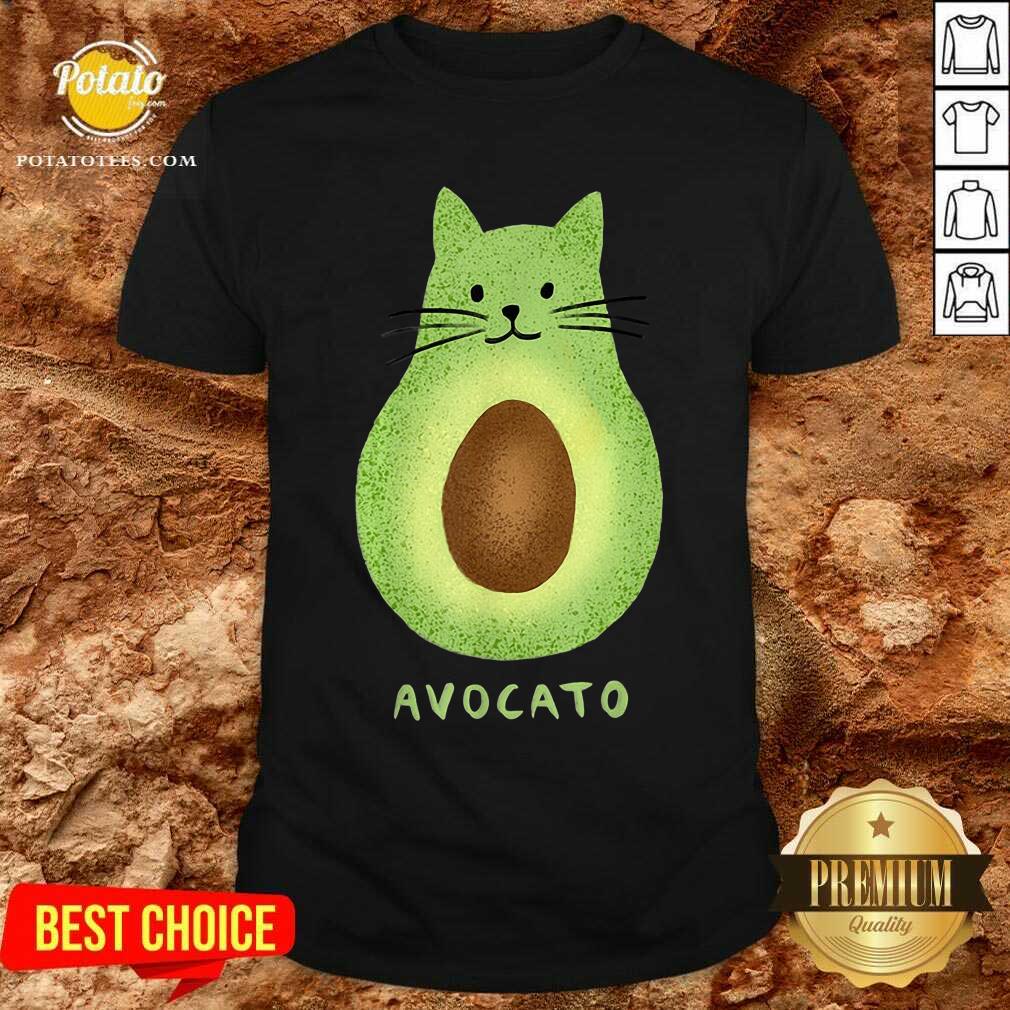 Avocato Funny Cute Cat Avocado Vegan And Cat Lover Kitten Shirt