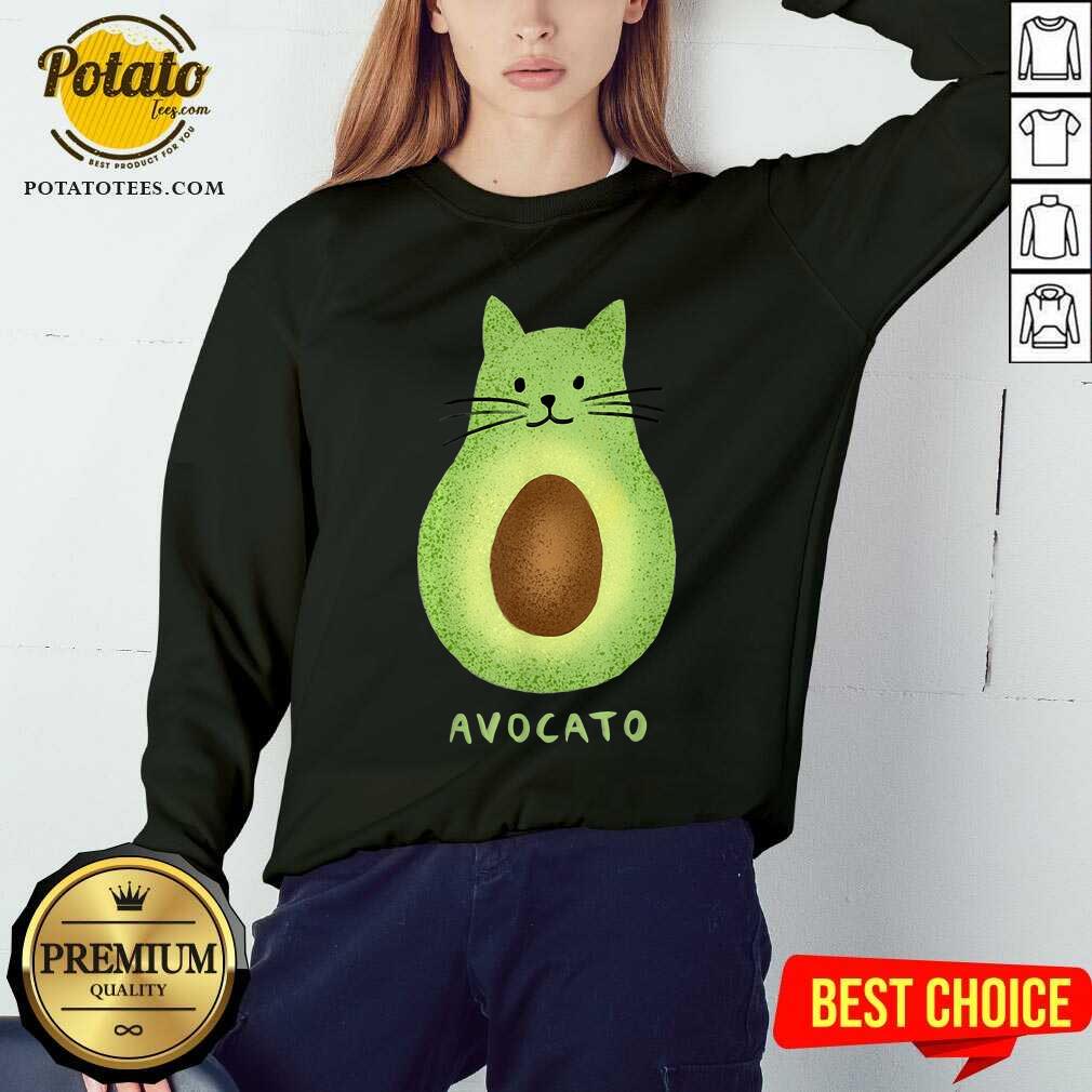 Avocato Funny Cute Cat Avocado Vegan And Cat Lover Kitten Shirt - Image 4