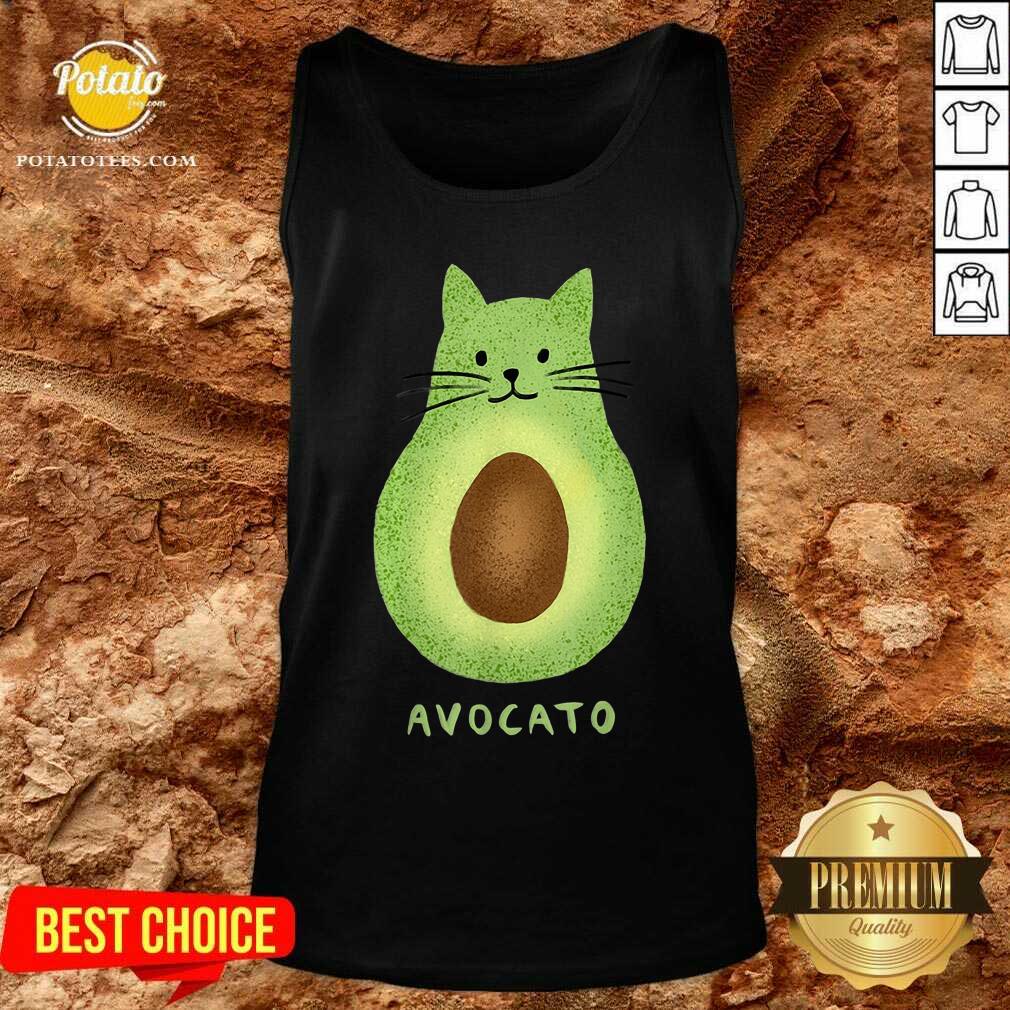 Avocato Funny Cute Cat Avocado Vegan And Cat Lover Kitten Shirt - Image 3