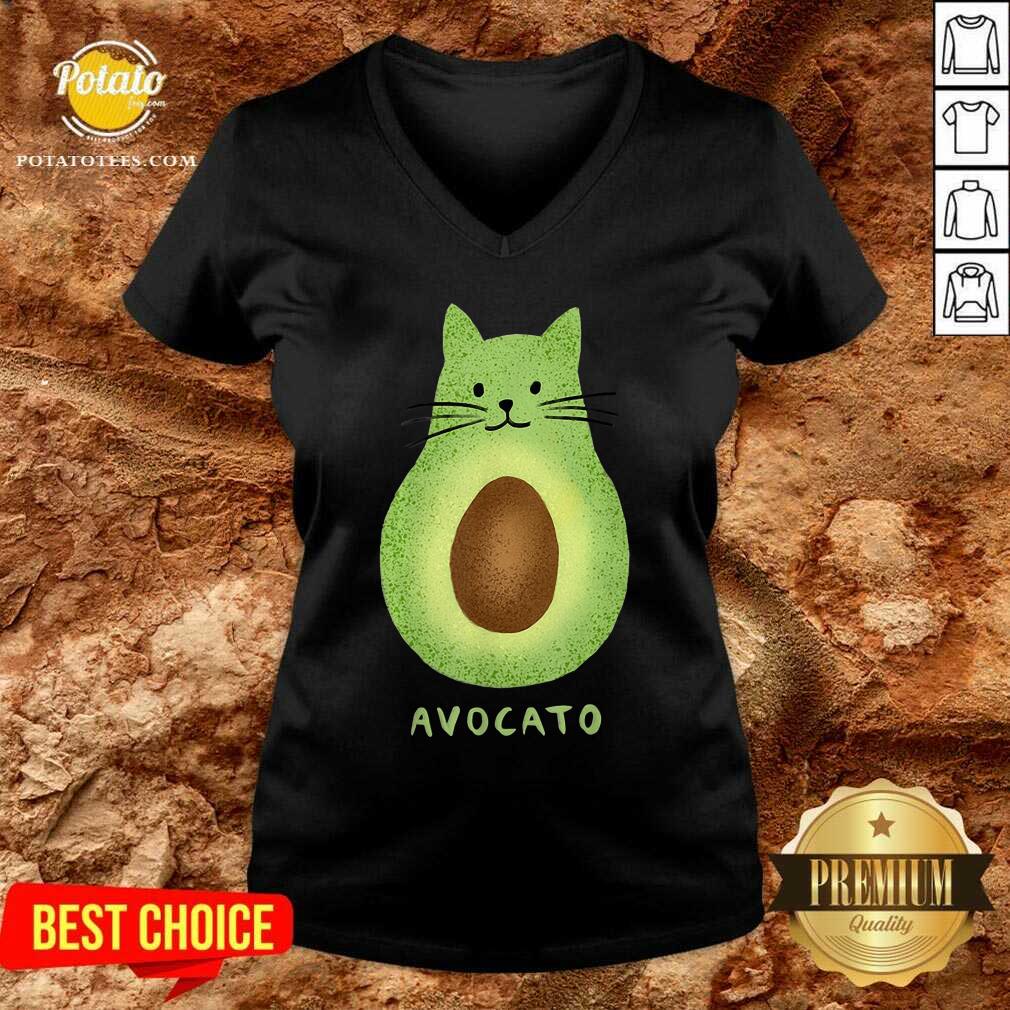 Avocato Funny Cute Cat Avocado Vegan And Cat Lover Kitten Shirt - Image 2