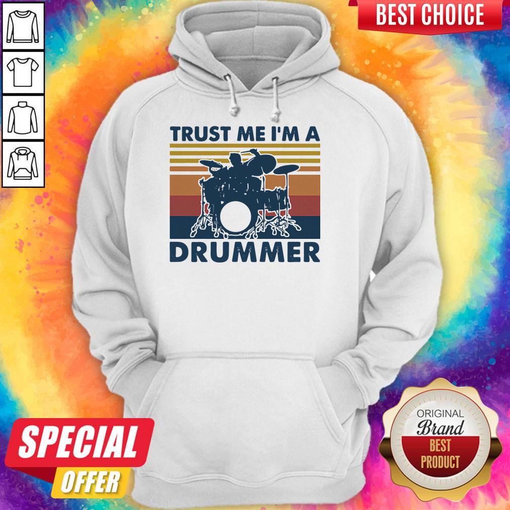 Good Drums Trust Me I'm A Drummer Vintage Retro Shirt - Image 3