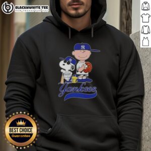 Alternative view of Nice Peanuts Characters Snoopy X Charlie Brown New York Yankees Baseball T-Shirt