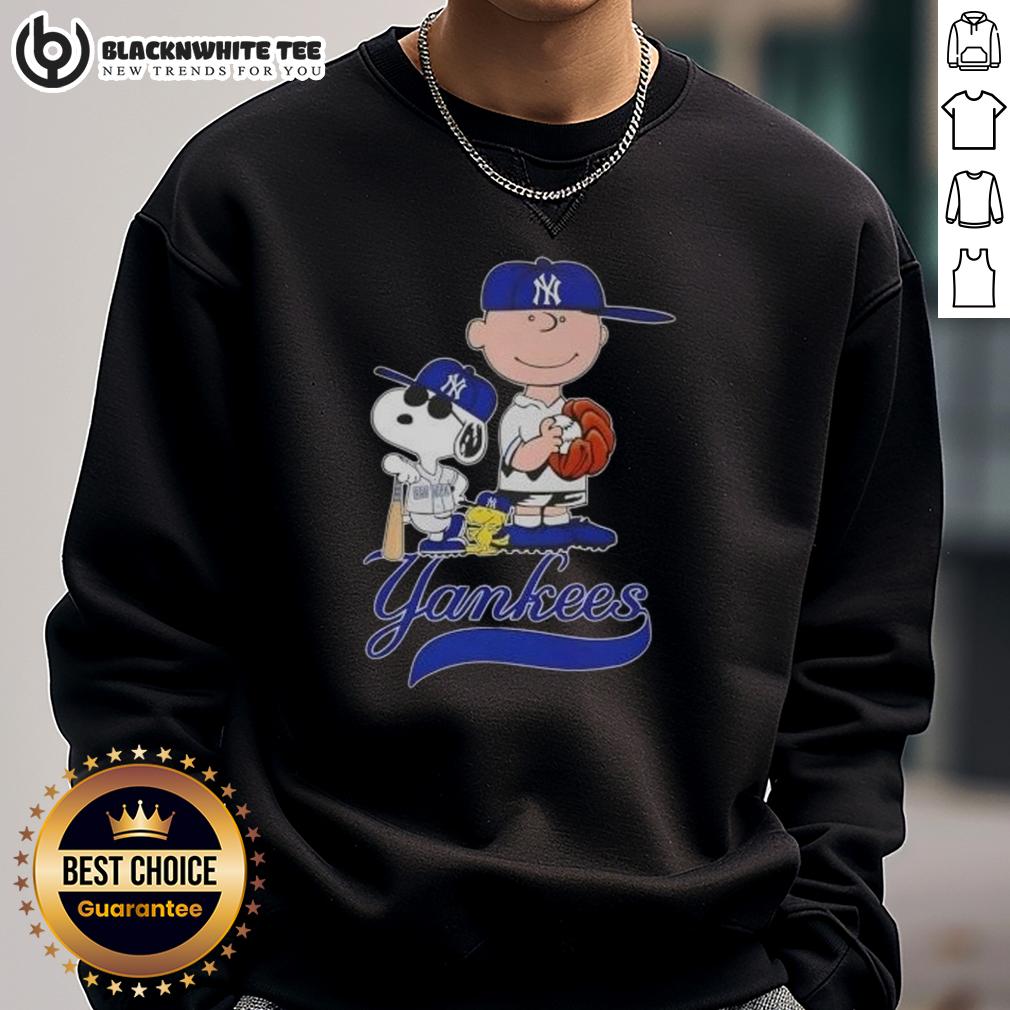 Nice Peanuts Characters Snoopy X Charlie Brown New York Yankees Baseball T-Shirt - Image 5
