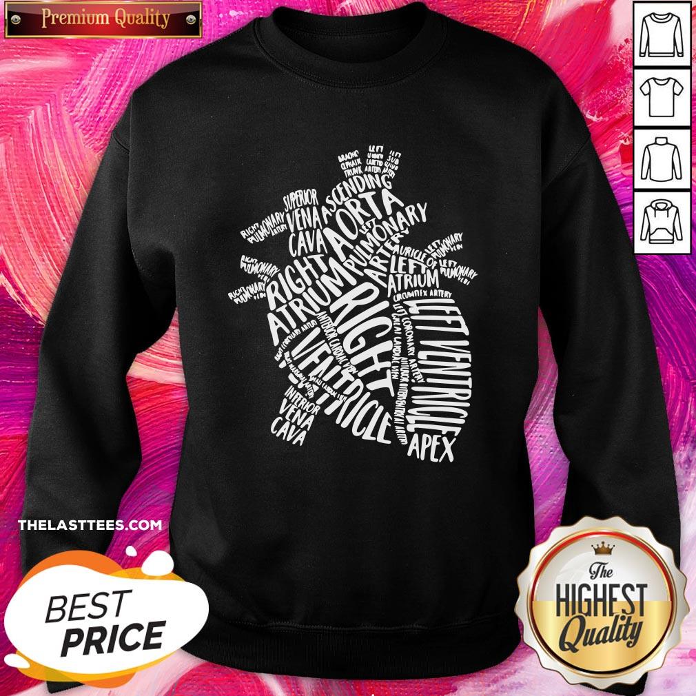 Hot Anatomical Heart Medical Parts Of Heart Anatomy Gift Essential Shirt - Image 4
