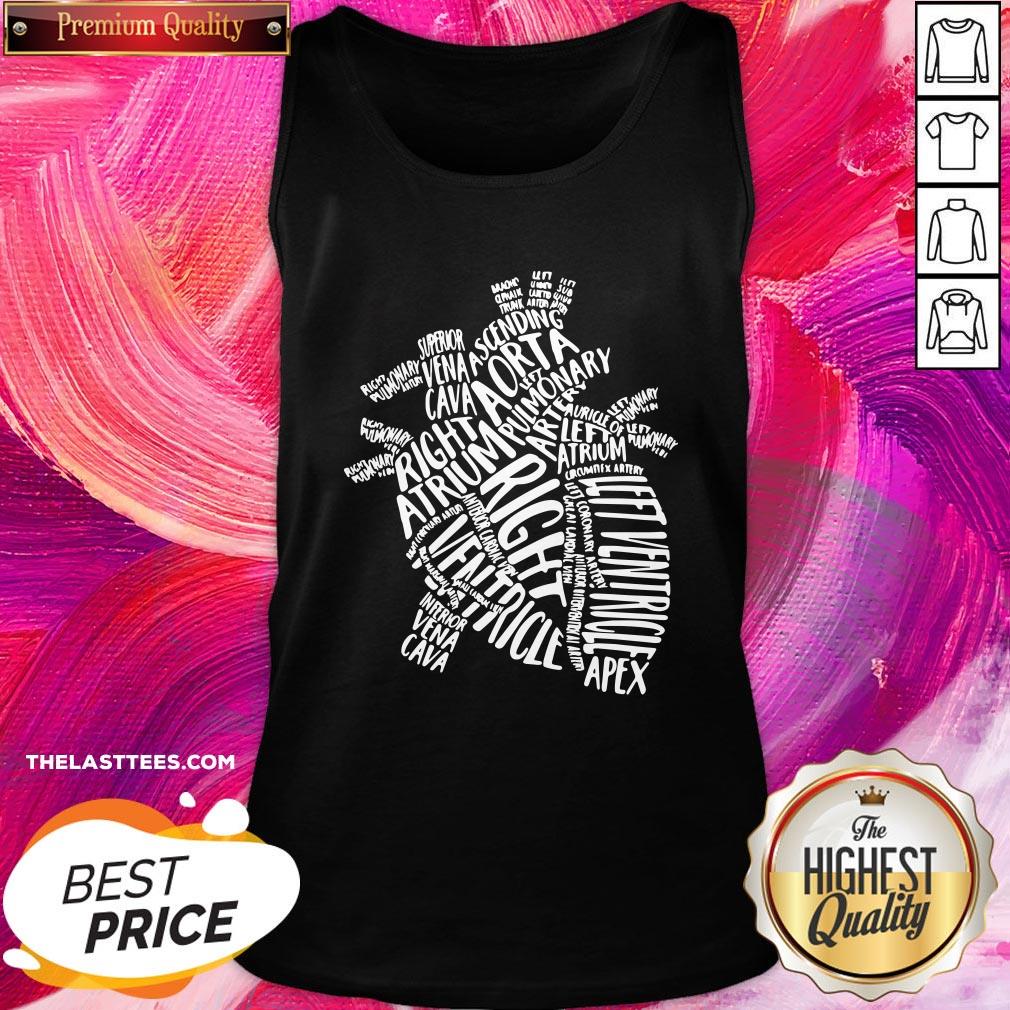 Hot Anatomical Heart Medical Parts Of Heart Anatomy Gift Essential Shirt - Image 3