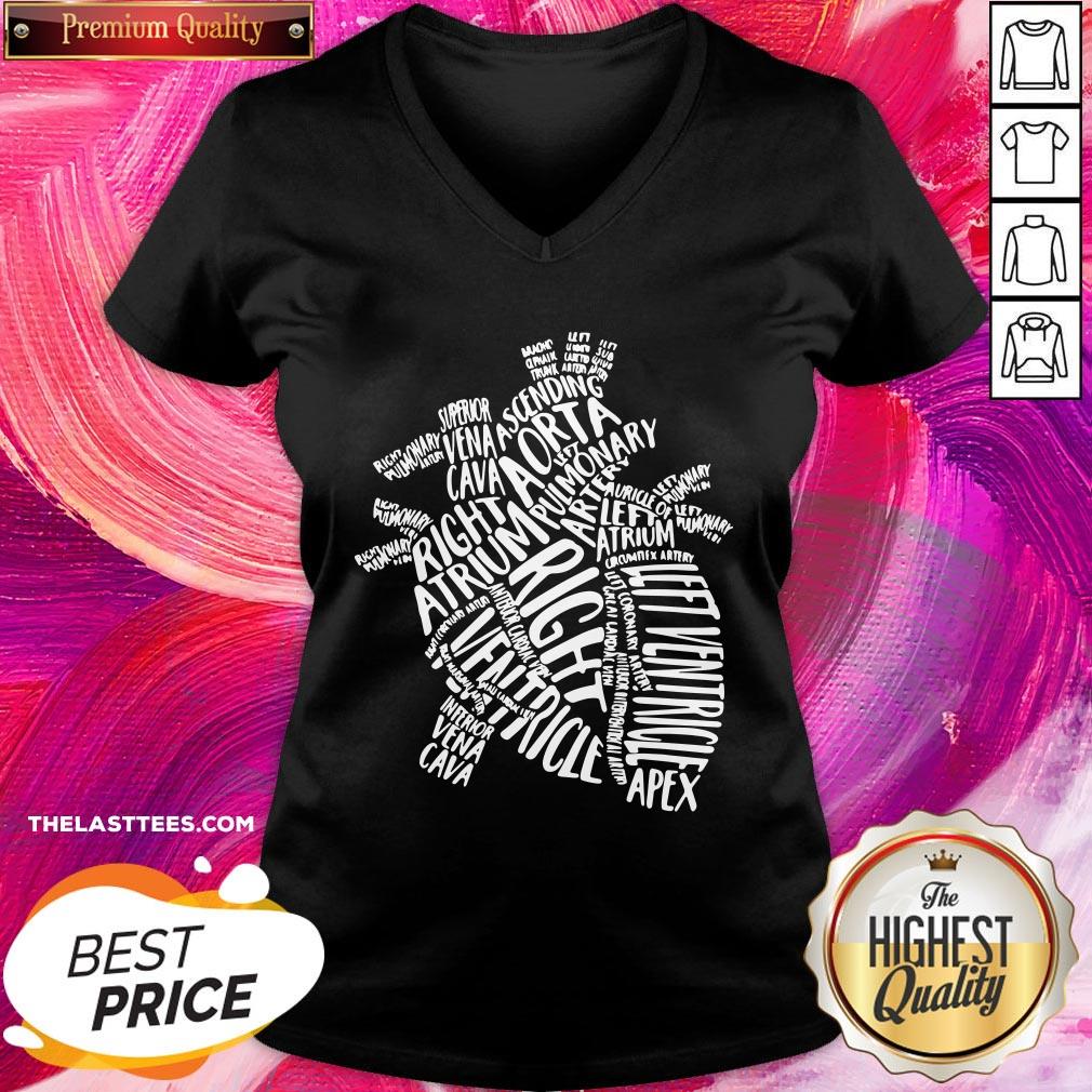 Hot Anatomical Heart Medical Parts Of Heart Anatomy Gift Essential Shirt - Image 2