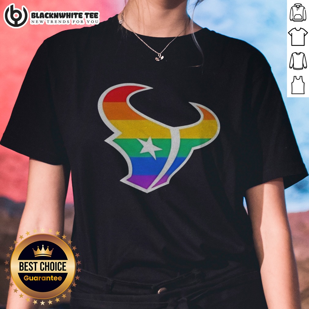 Original Houston Texans Pride Flag Logo NFL Football Team Sports Rainbow Logo Art Shirt - Image 3