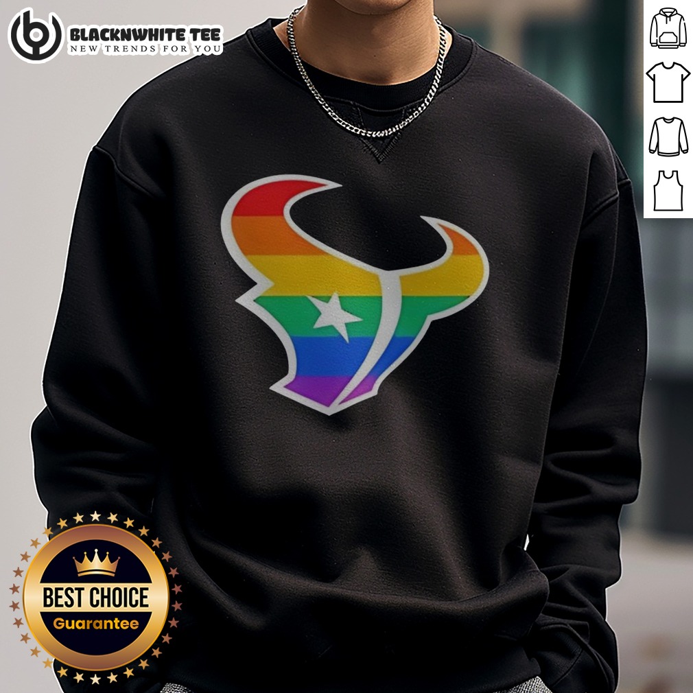 Original Houston Texans Pride Flag Logo NFL Football Team Sports Rainbow Logo Art Shirt - Image 4