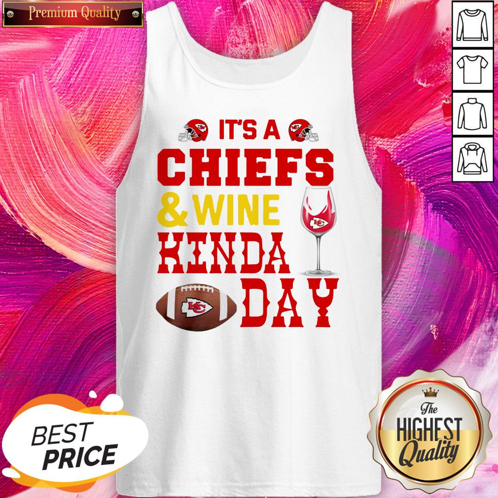 Wonderful It’s A Kansas City Chiefs And Wine Kinda Day Shirt - Image 3