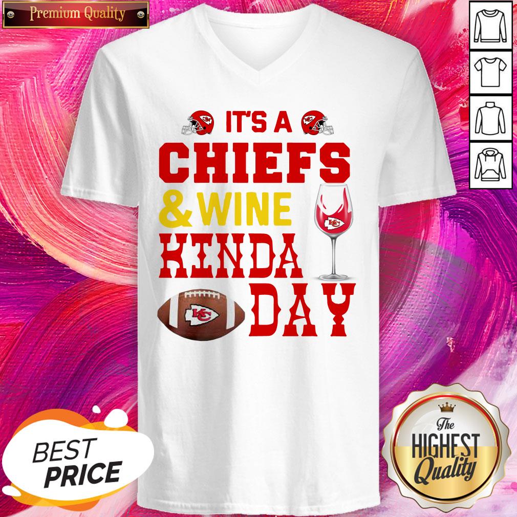 Wonderful It’s A Kansas City Chiefs And Wine Kinda Day Shirt - Image 2