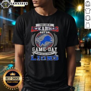 Top I May Live In Arkansas But On Game Day Detroit Lions Football T-Shirt