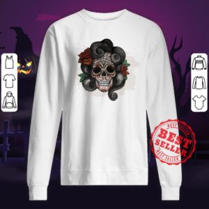 Alternative view of Dia De Muertos Woman Sugar Skull Shirt