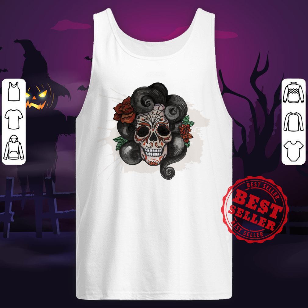 Dia De Muertos Woman Sugar Skull Shirt - Image 5