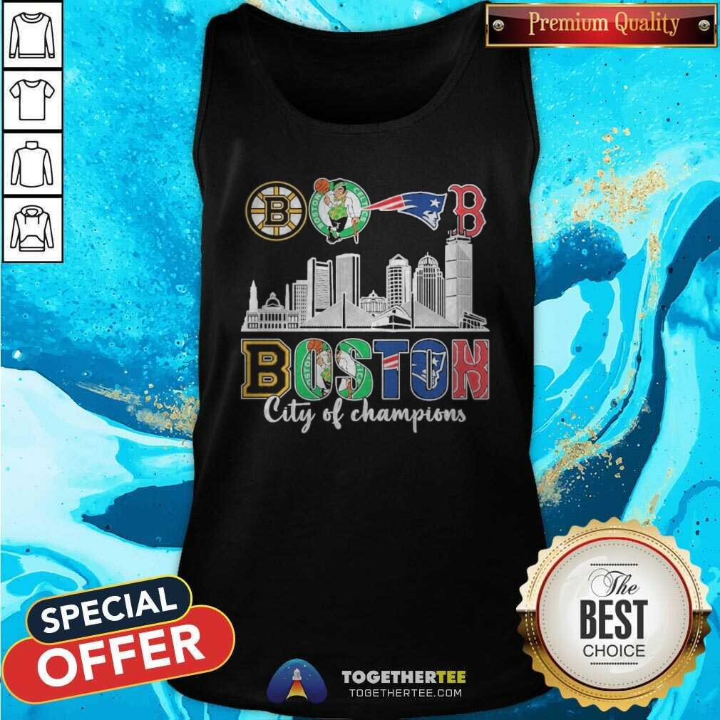 Official Boston Celtics New England Boston City Of Champions T-Shirt - Image 5